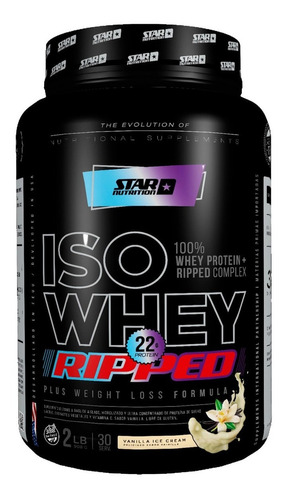 Iso Whey Ripped 2lbs Star Nutrition Proteina Cla + Carnitina Sabor Vainilla