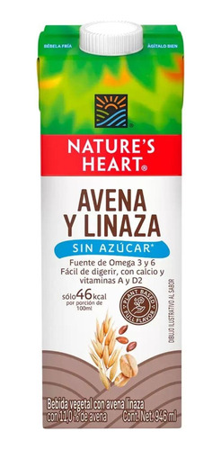 Natures Heart Bebida De Avena Y Linaza 6 De 946 Ml