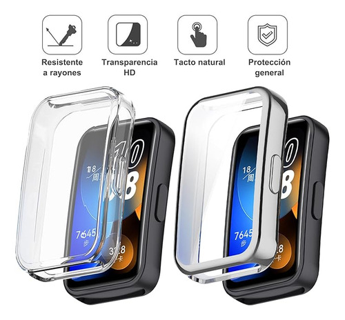 4 Piezas Correa Compatible Con Huawei Band 10/9/band 8, Pulsera Banda De Deportes Suave Ajustable Silicona Reemplazo Bracelet Compatible Con Huawei Band 8 9 10 + Estuche Transparente