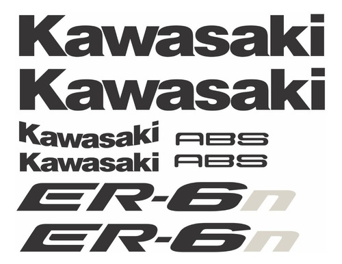 Kit Adesivos Emblema Preto Kawasaki Er-6n Er6n 2005 Er605l