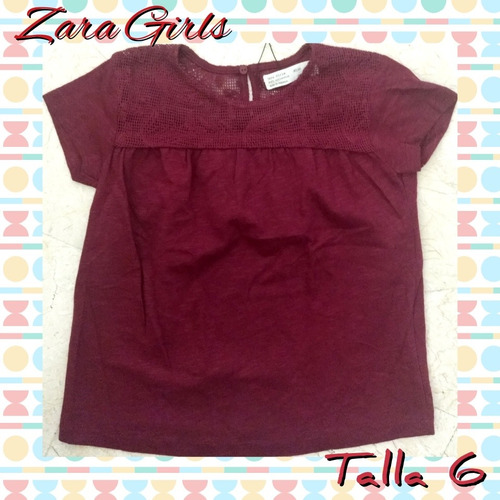 Tunica Blusa Zara Girls Para Niñas T6 Nueva