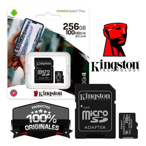 Memoria Micro Sd Kingston Canvas 256gb Clase 10 Uhs-i 100 Mb