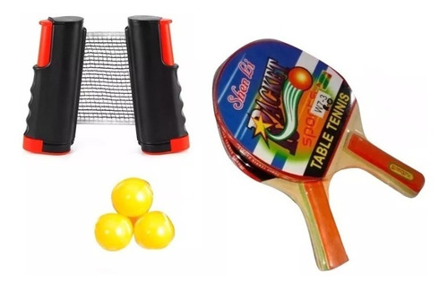 Ping Pong Raquetas Malla Adaptable + Raquetas Red Juguete 