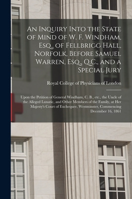 Libro An Inquiry Into The State Of Mind Of W. F. Windham,...