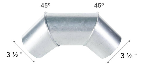 Codo Curva Galvanizado Medida 3 ½ Pulgadas X 90°