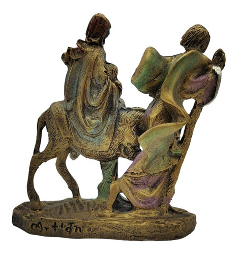 Figura La Huida Jesús, María Y José 12cm Dorado Dorado