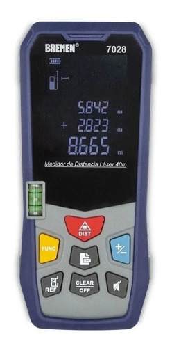 Medidor Laser Distancia Bremen® 40 Metros Cinta Metrica 7028