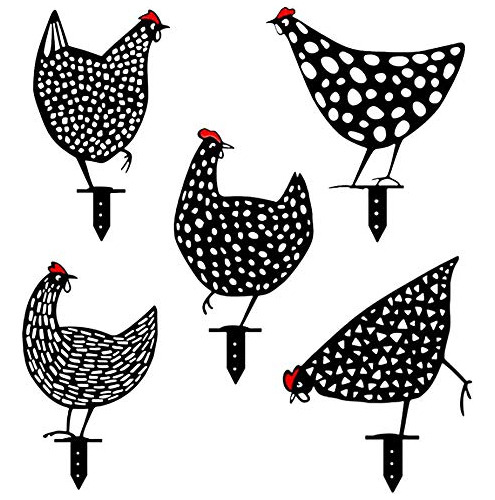 Estacas Con Forma De Gallo, 5 Unidades, Diseño De Gallinas E