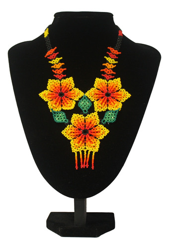 Collar Chaquira 3 Artesanía Huichol Mexicana Varios Colores