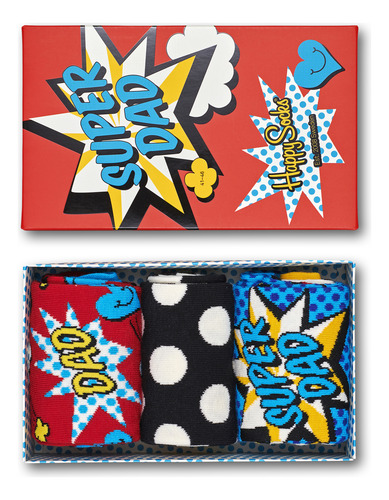 Calcetines Largos Happy Socks Super Dad 3 Pares