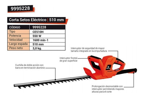 Cortacerco Electrico Dowen Pagio 510 Mm 550 W Tecnofast