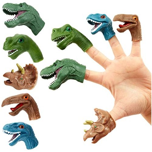 Paquete De 10 Marionetas De Dedo De Dinosaurio Para Niños, 