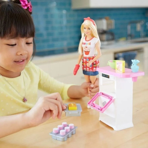 Muñeca Barbie Chef Pastelitos Set Juego Accesorios De Cocina