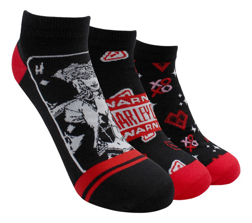 Calcetines Cortos Algodón Mujer Pack 3 Harley Quinn C1 Top