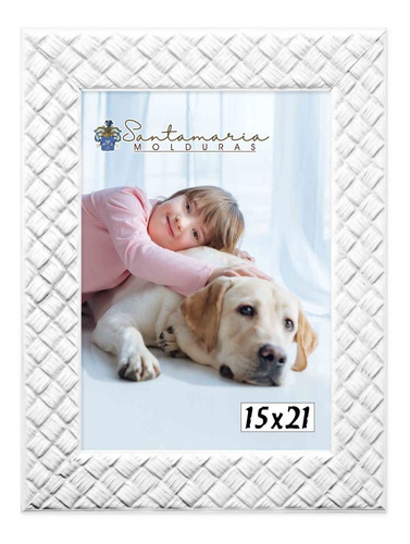 Imagem 2 de 3 de Kit 2 Molduras Porta Retrato 15x21 3cm Relevo Branco