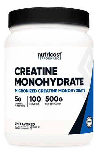 Nutricost Creatine Monohydrate Micronized Powder 500g, 5000m