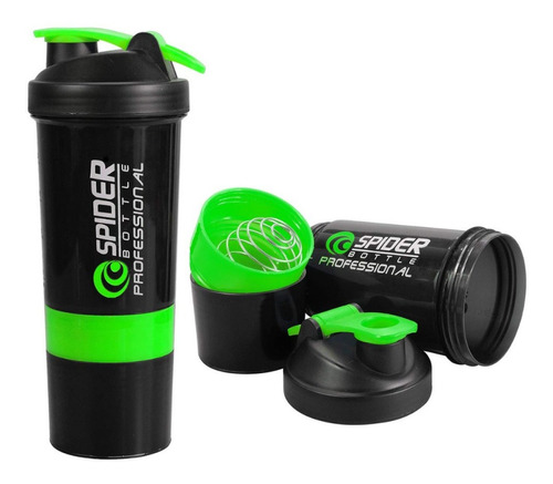 Shaker 3 En 1, Botella Mezclador Batidos Proteina 500ml Gym