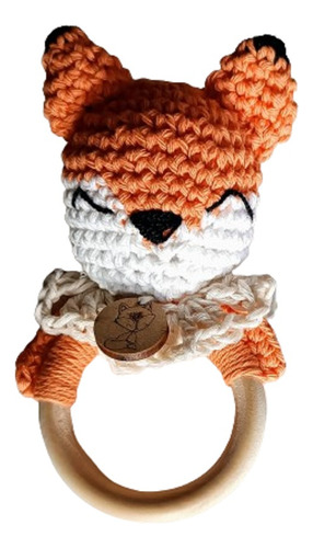 Regalo Bebé Mordillo Juguete Amigurumi Madera Para Dentición