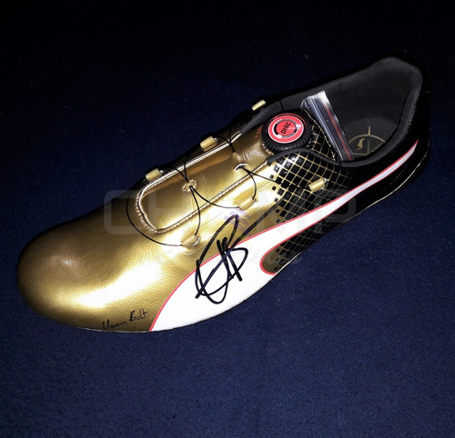 Spikes Autografiado Usain Puma Evospeed Gold Atletismo | sin intereses