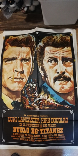 Afiche Original Cine Película Duelo De Titanes 1957 (Usado)