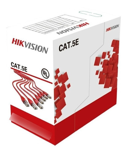 Utp Hikvision 305m 100% Cobre Cat5e Apto Exterior Vain Negro