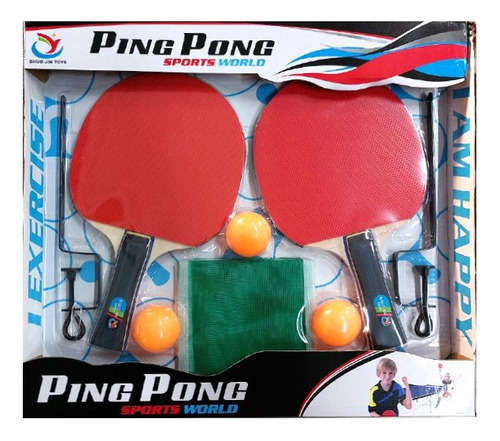 Set De Ping Pong Paletas Pelotas Red Y Soportes