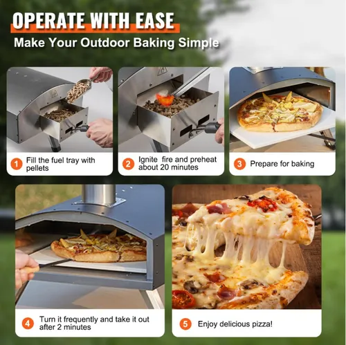 Horno Quemador Leña Pizza Carbón Parrilla Exterior 30cm