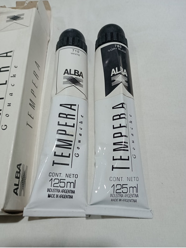 Alba Témpera Gouache Profesional 2 Pomos 125 Ml Blanco/negro