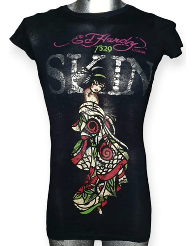 Ed Hardy Blusa Modelo (skin) Piel Mel Rose Talla Xsmall Dama