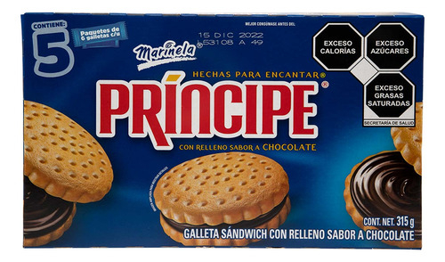 Galletas Marinela Principe sabor Chocolate 315g