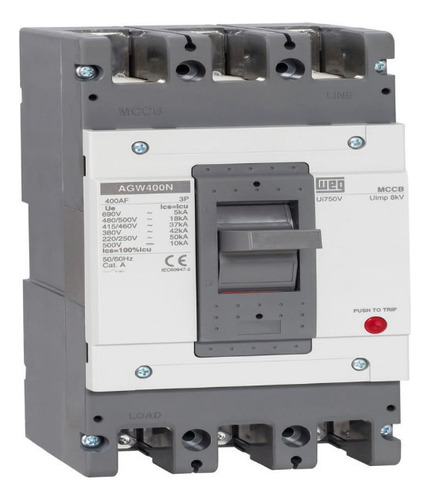 Disjuntor Weg Agw400n-dx350-3 3p 350a 42ka/380v