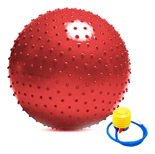 Pelota Para Yoga Roja  55 Cm Con Inflador-otec