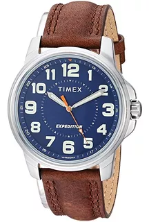 Timex | Reloj Hombre | Tw4b160009j | Original Color de la correa Marrón oscuro Color del bisel Plateado Color del fondo Azul marino