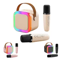 Comprar Caixinha Som Karaokê 2 Microfones Bluetooth Luzes Leds Cores