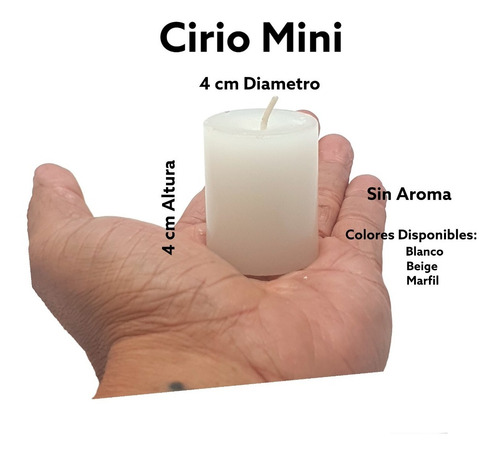 Imagen 3 de 3 de Cirios Mini Decorativos En Parafina (4x4cm) 100pz Sin Aroma