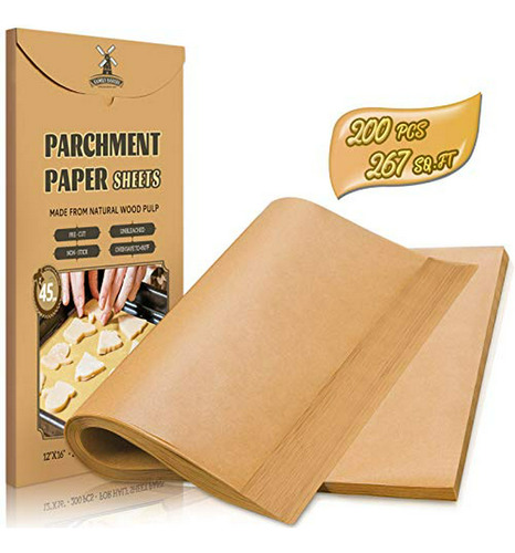 200 Hojas De Papel De Pergamino Para Hornear De 12 X 16 PuLG