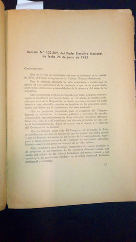 Primer Congreso De La Cultura Hispanoamericana 