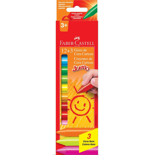 Giz De Cera Curtom Faber Castell 15 Cores