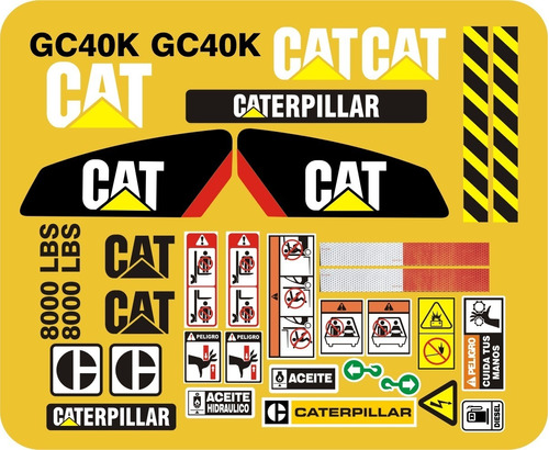 Calcomanías Para Montacargas Cat Gc40k 8000 Lbs