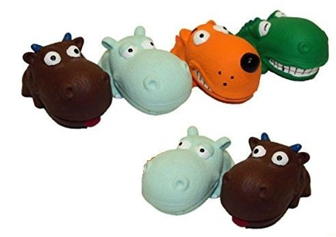 (6 Pack) Multipet Chillona 3  Mini Látex Animal Con Cabeza D