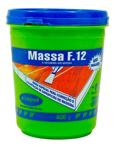 Massa Madeira F12 Viapol Castanho 400g  V0210677
