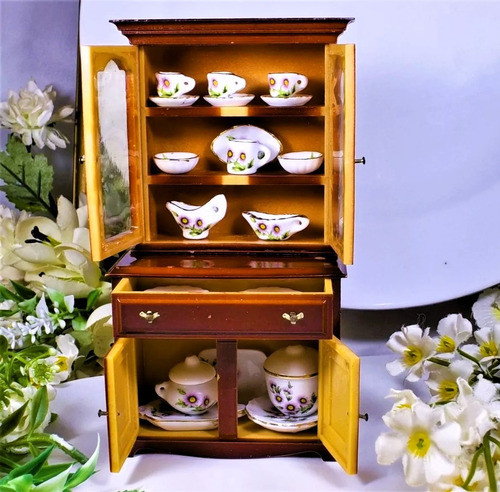 Antiguo Mueble Vitrina En Miniatura Colección Mobistyl