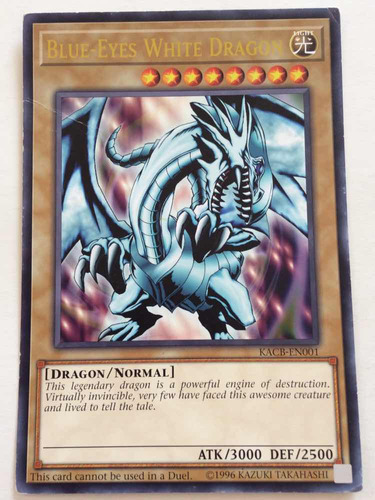 Yugioh! Blue-eyes White Dragon Kacb-en001 Jumbo Card