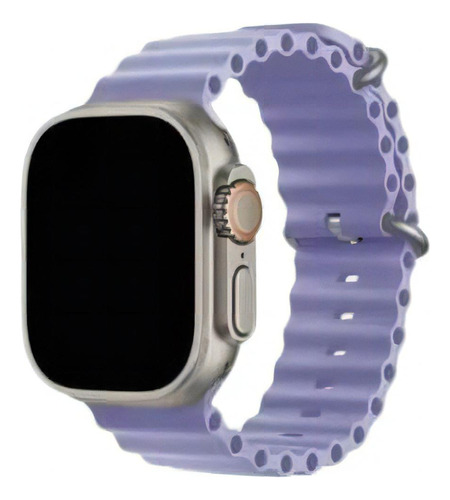 Pulsera transpirable de silicona Ocean para Apple Watch de 49 mm, color lila, 22 cm de ancho