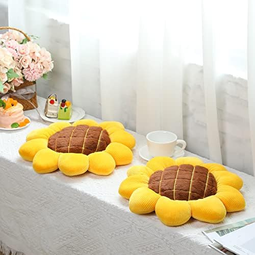Coume 2 Piezas De Cojines De Suelo Con Forma De Girasol Amar