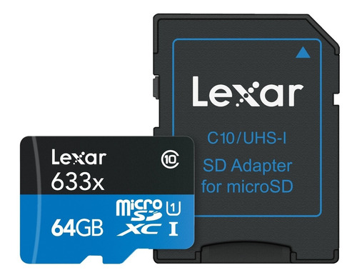 Memoria Lexar Micro Sdxc 64gb Con Adaptador Clase 10 