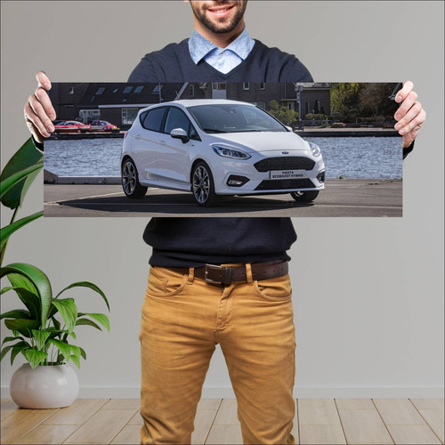 Cuadro 30x80cm Auto 2019 Ford Fiesta Hybrid St L 291