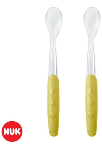 Imagen 2 de 4 de Nuk Set De 2 Cucharas Largas De Silicona Para Bebes 4+ Meses