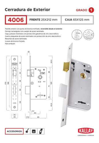 Cerradura De Exterior Kallay 4006