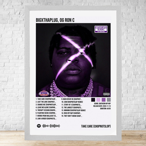 Cuadro Bigxthaplug Og Ron C 30x40 Con Vidrio Y Marco C873 Blanco Moderno